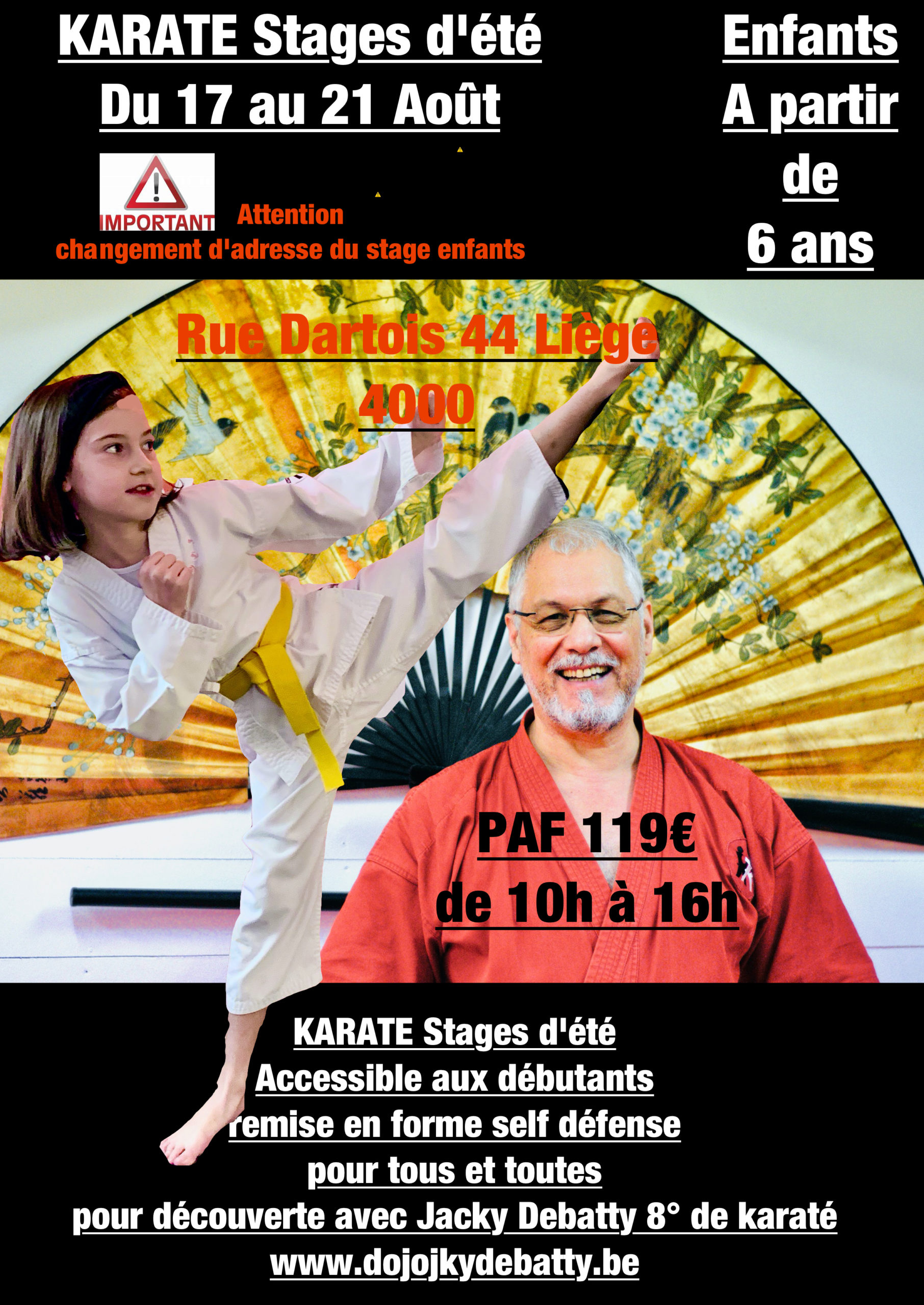affiches KRT stage enfants 2020 juillet changement Karate🥋 stage enfants cha